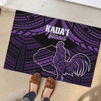 Hawaii Kauai Island Rubber Doormat Rooster Tribal Tattoo Simple Style