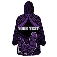 Personalised Hawaii Kauai Island Wearable Blanket Hoodie Rooster Tribal Tattoo Simple Style LT05 - Polynesian Pride