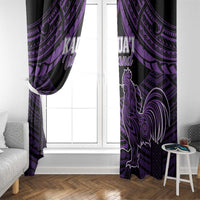 Hawaii Kauai Island Window Curtain Rooster Tribal Tattoo Simple Style