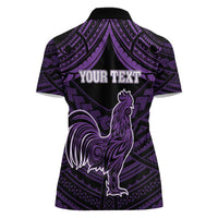 Personalised Hawaii Kauai Island Women Polo Shirt Rooster Tribal Tattoo Simple Style