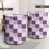 Lavender Manta Ray Hawaiian Quilt Motif Laundry Basket LT05 - Polynesian Pride