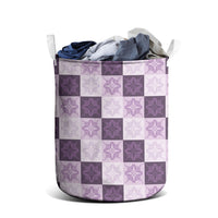 Lavender Manta Ray Hawaiian Quilt Motif Laundry Basket LT05 - Polynesian Pride