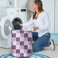 Lavender Manta Ray Hawaiian Quilt Motif Laundry Basket LT05 - Polynesian Pride
