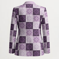 Lavender Manta Ray Hawaiian Quilt Motif Blazer LT05 - Polynesian Pride