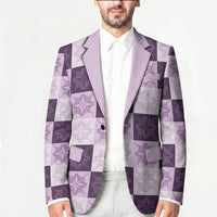 Lavender Manta Ray Hawaiian Quilt Motif Blazer LT05 - Polynesian Pride