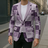Lavender Manta Ray Hawaiian Quilt Motif Blazer LT05 - Polynesian Pride