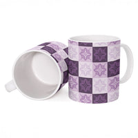 Lavender Manta Ray Hawaiian Quilt Motif Ceramic Mug LT05 - Polynesian Pride