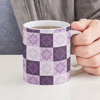 Lavender Manta Ray Hawaiian Quilt Motif Ceramic Mug LT05 - Polynesian Pride