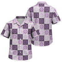 Lavender Manta Ray Hawaiian Quilt Motif Family Matching Mermaid Dress and Hawaiian Shirt LT05 Son's Shirt Purple - Polynesian Pride