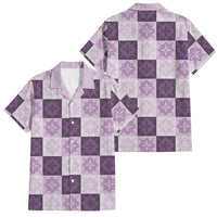 Lavender Manta Ray Hawaiian Quilt Motif Family Matching Puletasi and Hawaiian Shirt LT05 Dad's Shirt - Short Sleeve Purple - Polynesian Pride