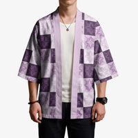 Lavender Manta Ray Hawaiian Quilt Motif Kimono LT05 - Polynesian Pride