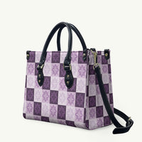 Lavender Manta Ray Hawaiian Quilt Motif Leather Bag LT05 Purple - Polynesian Pride