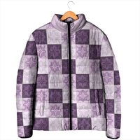 Lavender Manta Ray Hawaiian Quilt Motif Padded Jacket LT05 - Polynesian Pride