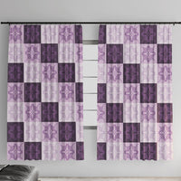Lavender Manta Ray Hawaiian Quilt Motif Window Curtain LT05 With Hooks Purple - Polynesian Pride