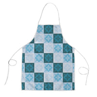 Cyan Manta Ray Hawaiian Quilt Motif Apron LT05 Blue - Polynesian Pride