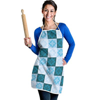 Cyan Manta Ray Hawaiian Quilt Motif Apron LT05 - Polynesian Pride