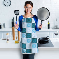 Cyan Manta Ray Hawaiian Quilt Motif Apron LT05 - Polynesian Pride