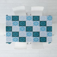 Cyan Manta Ray Hawaiian Quilt Motif Tablecloth LT05 Blue - Polynesian Pride