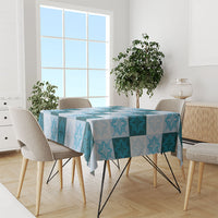 Cyan Manta Ray Hawaiian Quilt Motif Tablecloth LT05 - Polynesian Pride