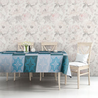 Cyan Manta Ray Hawaiian Quilt Motif Tablecloth LT05 - Polynesian Pride