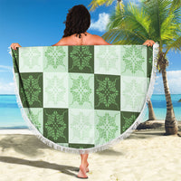 Sage Green Manta Ray Hawaiian Quilt Motif Beach Blanket LT05 - Polynesian Pride
