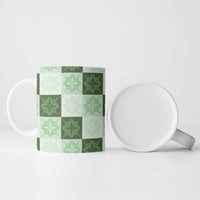 Sage Green Manta Ray Hawaiian Quilt Motif Ceramic Mug LT05 - Polynesian Pride