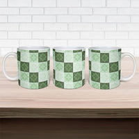 Sage Green Manta Ray Hawaiian Quilt Motif Ceramic Mug LT05 - Polynesian Pride