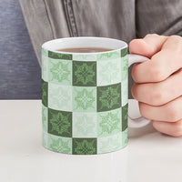 Sage Green Manta Ray Hawaiian Quilt Motif Ceramic Mug LT05 - Polynesian Pride