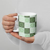 Sage Green Manta Ray Hawaiian Quilt Motif Ceramic Mug LT05 - Polynesian Pride