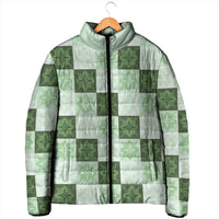 Sage Green Manta Ray Hawaiian Quilt Motif Padded Jacket LT05 - Polynesian Pride