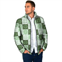 Sage Green Manta Ray Hawaiian Quilt Motif Padded Jacket LT05 - Polynesian Pride