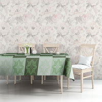 Sage Green Manta Ray Hawaiian Quilt Motif Tablecloth LT05 - Polynesian Pride