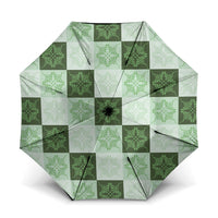 Sage Green Manta Ray Hawaiian Quilt Motif Umbrella LT05 One Size Folded 11.42 inch Opened Diameter 37.4 inch Green - Polynesian Pride