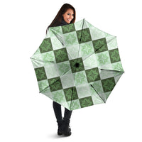 Sage Green Manta Ray Hawaiian Quilt Motif Umbrella LT05 - Polynesian Pride
