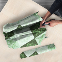 Sage Green Manta Ray Hawaiian Quilt Motif Umbrella LT05 - Polynesian Pride