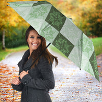 Sage Green Manta Ray Hawaiian Quilt Motif Umbrella LT05 - Polynesian Pride