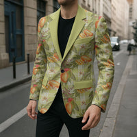 Vintage Hawaii Mango Blazer Yellow Green Hawaiian Palaka LT05 - Polynesian Pride