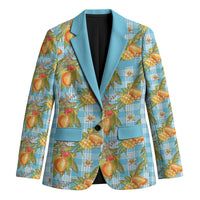 Vintage Hawaii Mango Blazer Blue Hawaiian Palaka LT05 Unisex Blue - Polynesian Pride