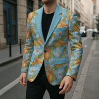 Vintage Hawaii Mango Blazer Blue Hawaiian Palaka LT05 - Polynesian Pride