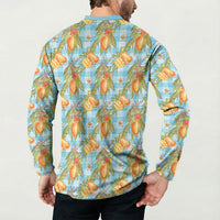 Vintage Hawaii Mango Button Sweatshirt Blue Hawaiian Palaka LT05 - Polynesian Pride