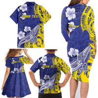 Personalised Nauru 92nd Anniversary Of Angam Family Matching Long Sleeve Bodycon Dress and Hawaiian Shirt Polynesian Whale Pattern LT05 - Polynesian Pride