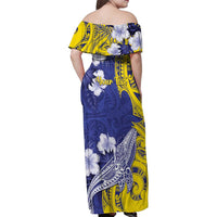 Personalised Nauru 92nd Anniversary Of Angam Family Matching Off Shoulder Maxi Dress and Hawaiian Shirt Polynesian Whale Pattern LT05 - Polynesian Pride