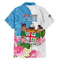 Fiji Day Family Matching Off Shoulder Short Dress and Hawaiian Shirt Tanoa Hibiscus Fijian Tapa Masi Pattern LT05 - Polynesian Pride