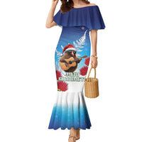 New Zealand Kiwi Christmas Mermaid Dress Xmas Vibe LT05 Women Blue - Polynesian Pride