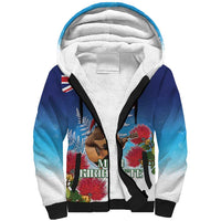 New Zealand Kiwi Christmas Sherpa Hoodie Xmas Vibe LT05 Unisex Blue - Polynesian Pride