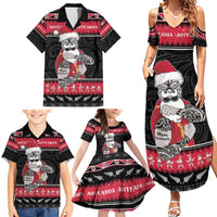 New Zealand Santa Tiki Christmas Family Matching Summer Maxi Dress and Hawaiian Shirt Meri Kirihimete LT05 - Polynesian Pride