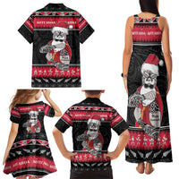 New Zealand Santa Tiki Christmas Family Matching Tank Maxi Dress and Hawaiian Shirt Meri Kirihimete LT05 - Polynesian Pride