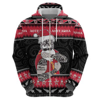 New Zealand Santa Tiki Christmas Hoodie Meri Kirihimete LT05 - Polynesian Pride