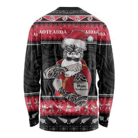 New Zealand Santa Tiki Christmas Long Sleeve Shirt Meri Kirihimete LT05 - Polynesian Pride