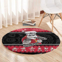 New Zealand Santa Tiki Christmas Round Carpet Meri Kirihimete LT05 - Polynesian Pride